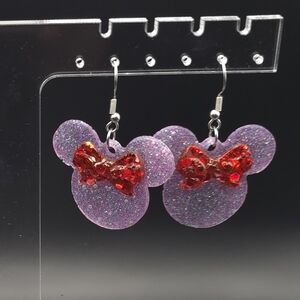 Minnie Mouse Inspired Earrings (Pink)